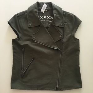 Kate Spade Saturday Military Moto Vest Jacket S